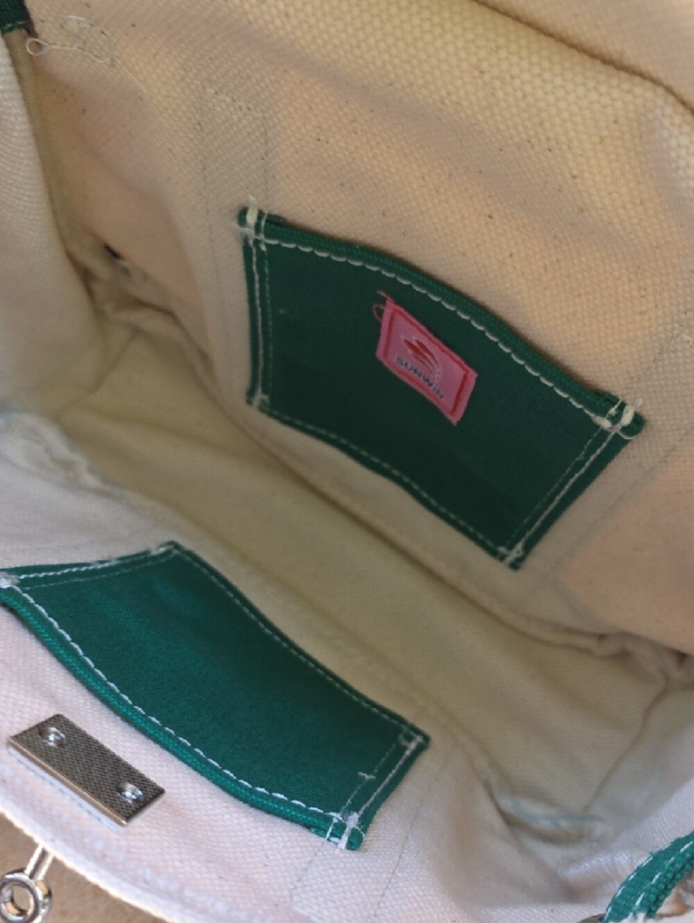 Small Canvas Boatkin Tote Bag with Green Trim - Picture 7 of 7